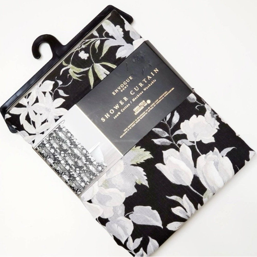 Envogue Home Floral Fabric Shower Curtain 72 x 72 Brand New